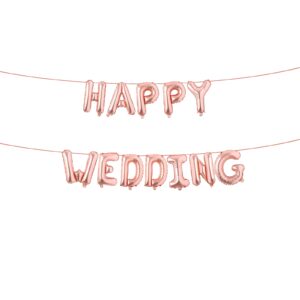 Rose Gold-Happy Wedding-Foil Balloons