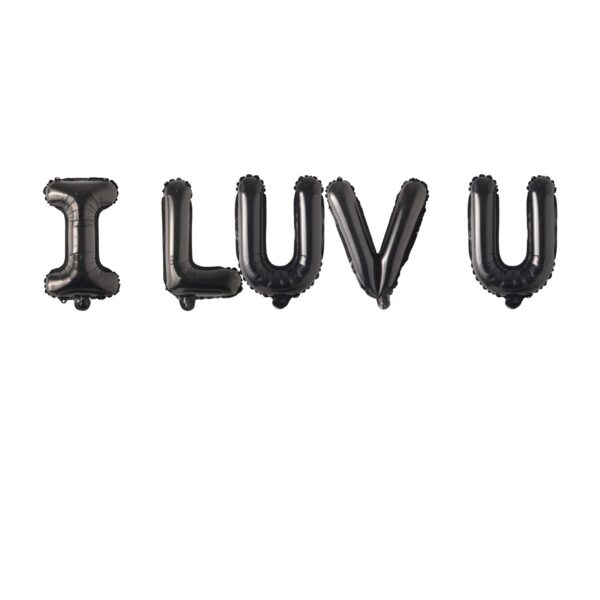Black-I Luv U-Foil Balloons